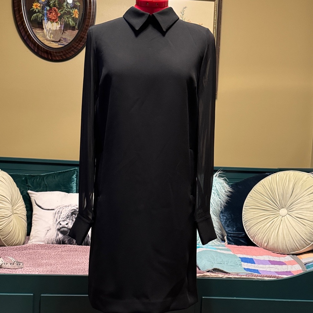 New with tags vintage inspired collared dress with sheer sleeves